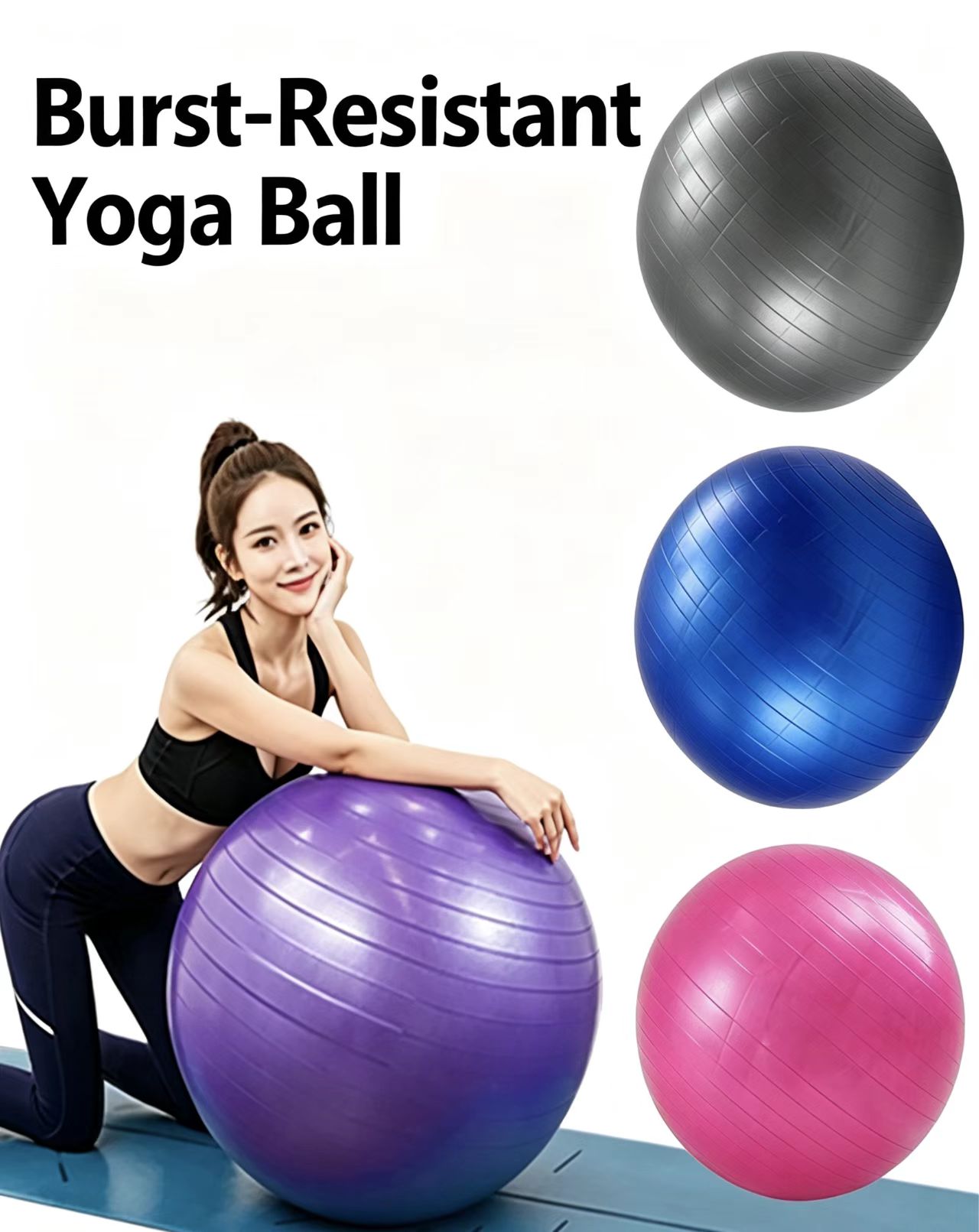 Pilates Yoga Pregnancy - Gruba piłka do jogi/pilatesu z PVC